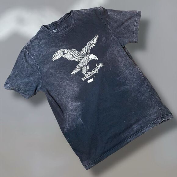 Levi’s Graphic Tie Dye Heathered Skeleton T Shirt Top Eagle Rose Large - Picture 1 of 6